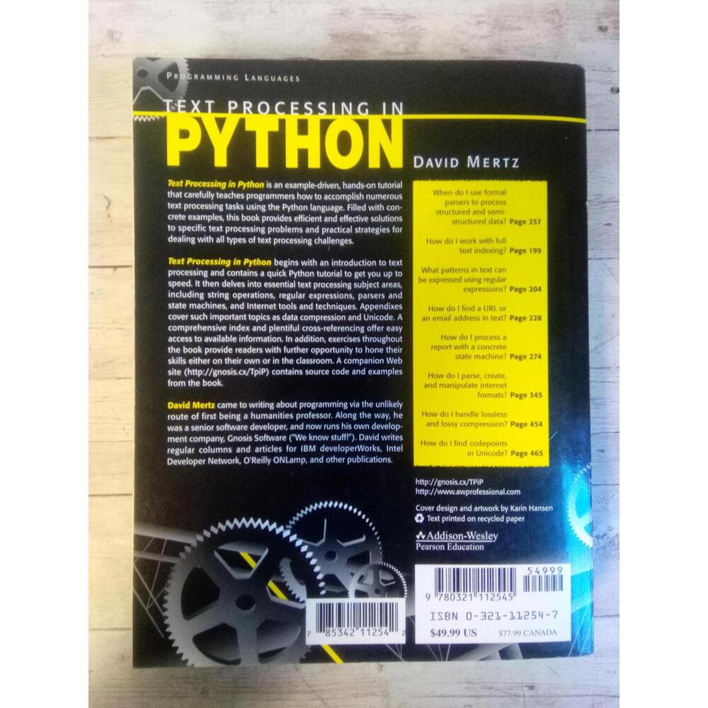Text Processing In Python ~ David Mertz 2003 - Picture 2 of 4